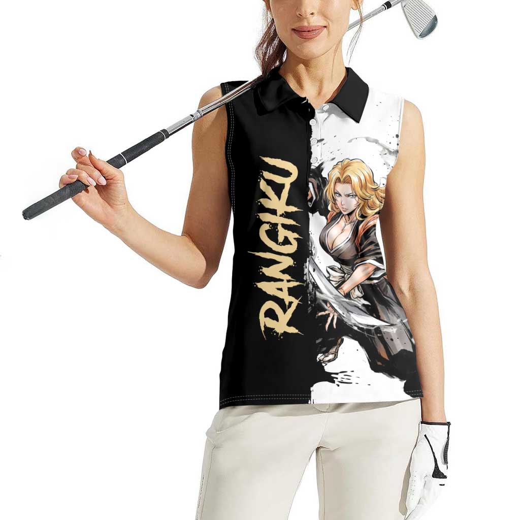 Personalized Rangiku Matsumoto Women Sleeveless Polo Shirt Ink Splash Anime Brush Style
