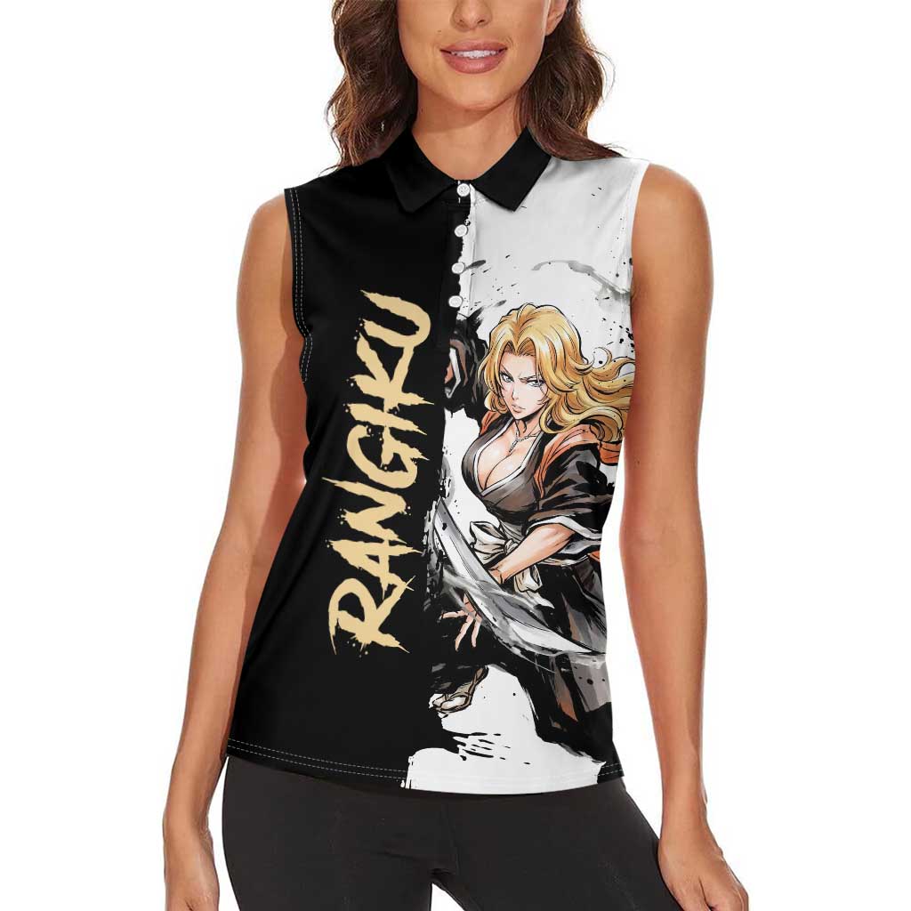 Personalized Rangiku Matsumoto Women Sleeveless Polo Shirt Ink Splash Anime Brush Style