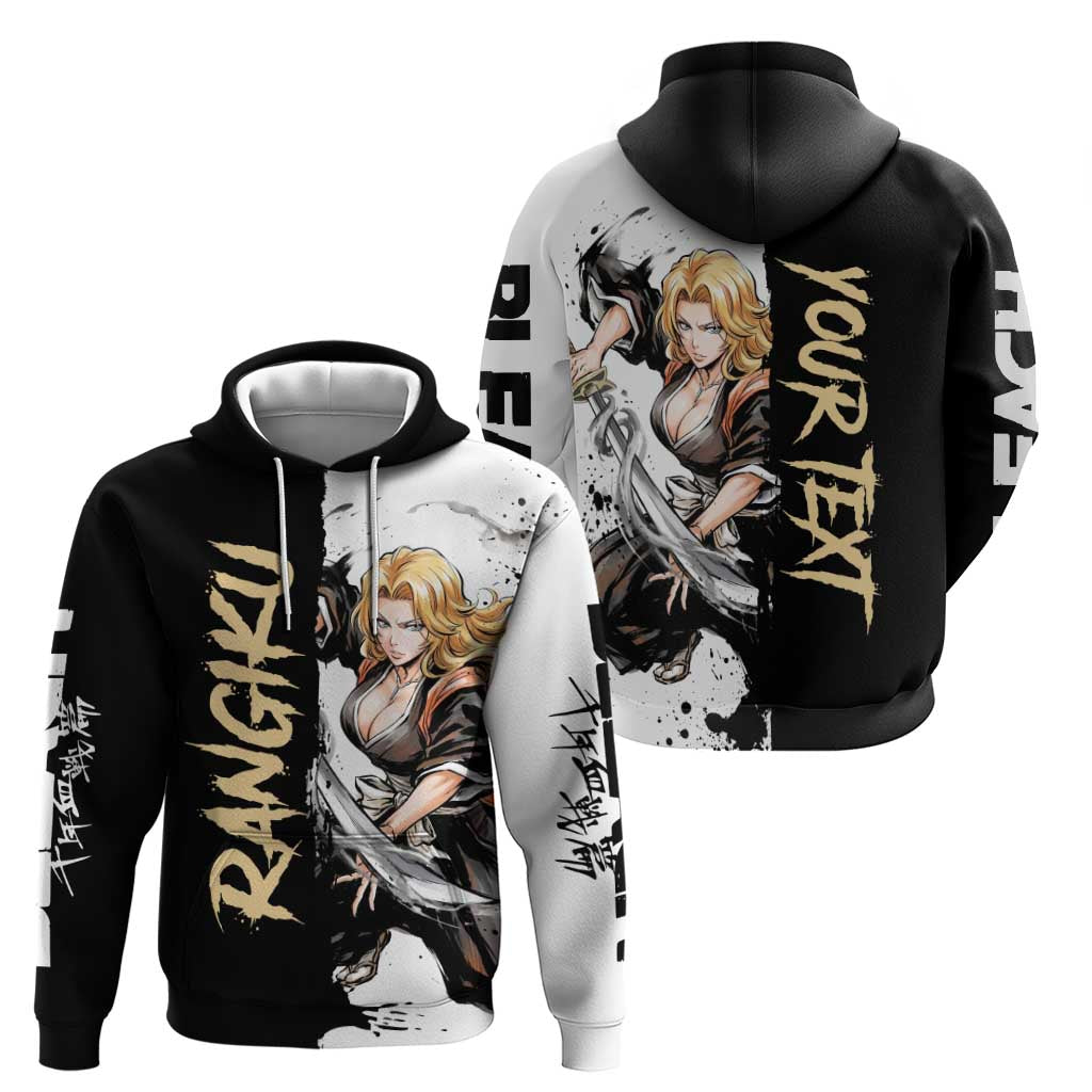 Personalized Rangiku Matsumoto Zip Hoodie Ink Splash Anime Brush Style