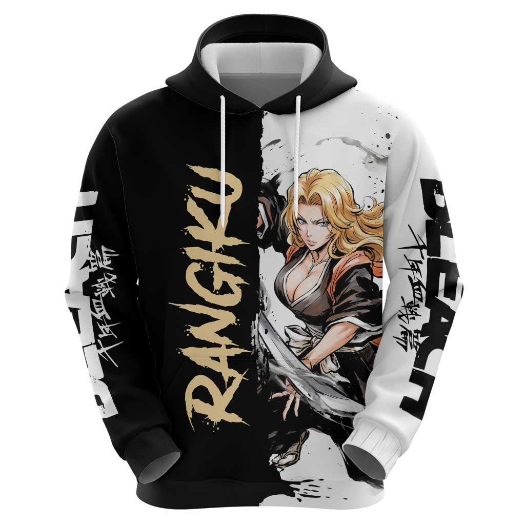 Personalized Rangiku Matsumoto Zip Hoodie Ink Splash Anime Brush Style