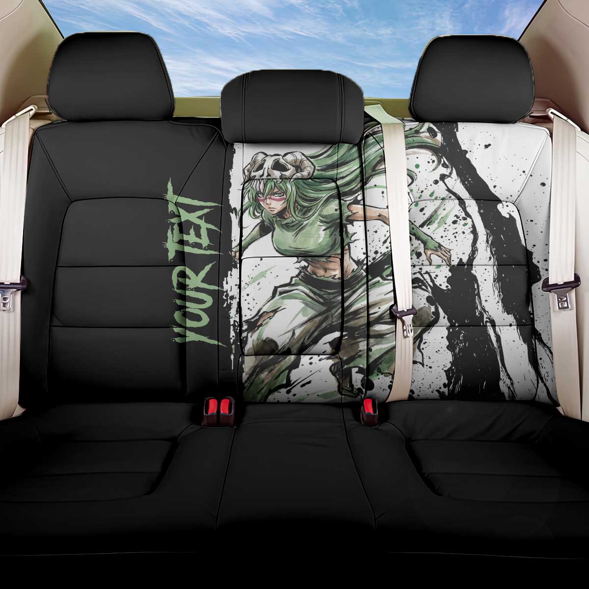 Personalized Nel Tu Back Car Seat Cover Ink Splash Anime Brush Style