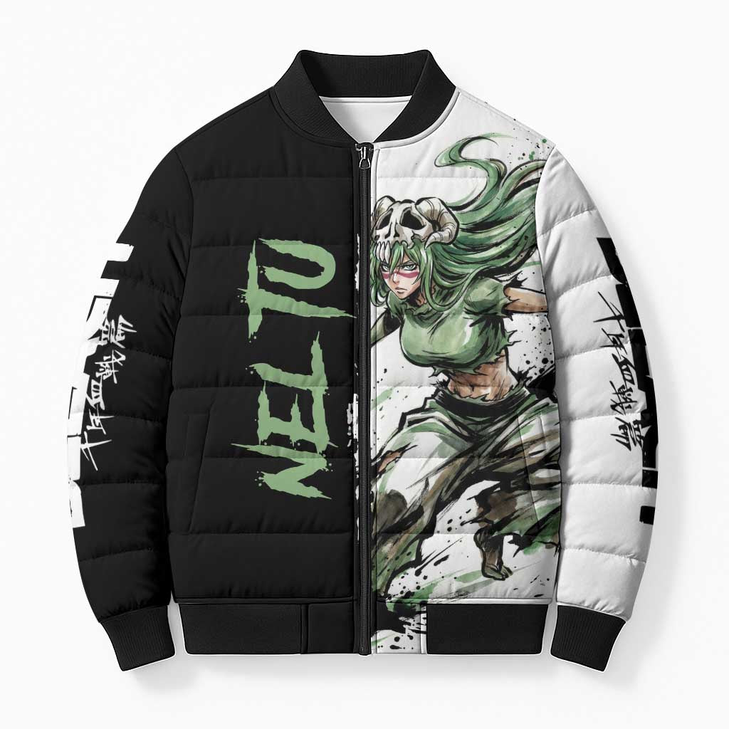 Personalized Nel Tu Bomber Puffer Jacket Ink Splash Anime Brush Style