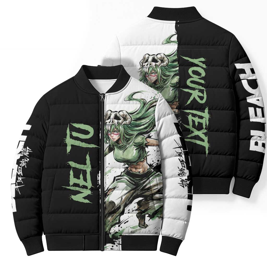 Personalized Nel Tu Bomber Puffer Jacket Ink Splash Anime Brush Style