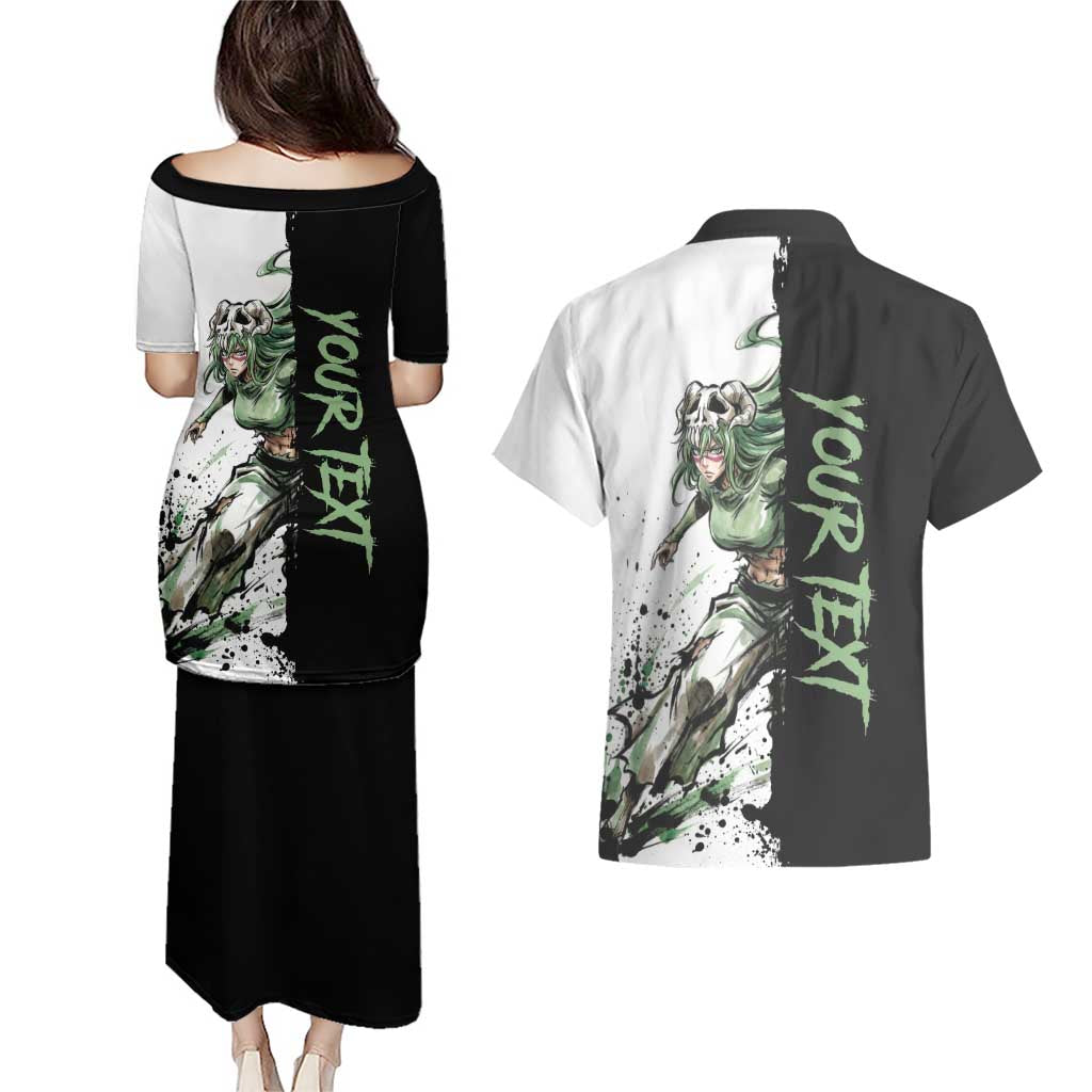 Personalized Nel Tu Couples Matching Puletasi and Hawaiian Shirt Ink Splash Anime Brush Style