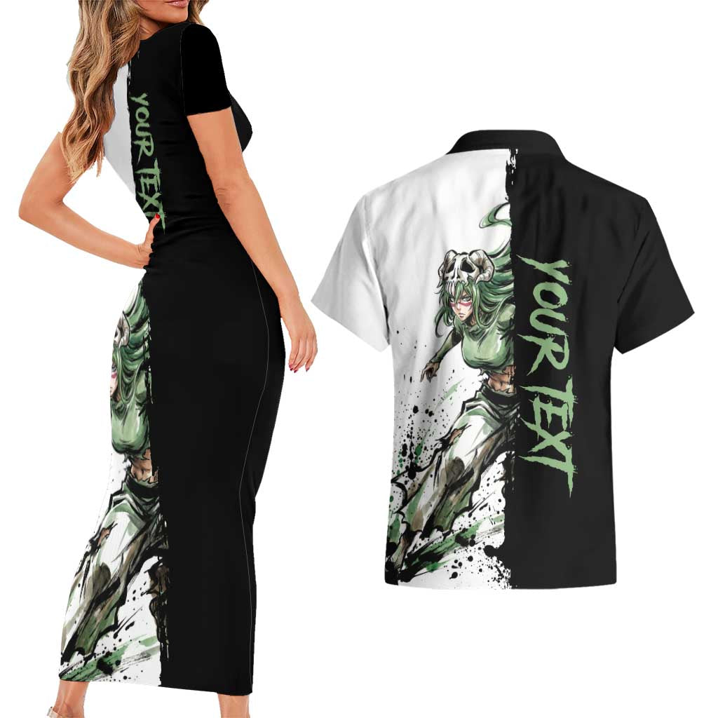 Personalized Nel Tu Couples Matching Short Sleeve Bodycon Dress and Hawaiian Shirt Ink Splash Anime Brush Style