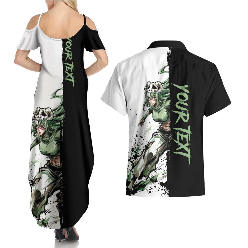 Personalized Nel Tu Couples Matching Summer Maxi Dress and Hawaiian Shirt Ink Splash Anime Brush Style