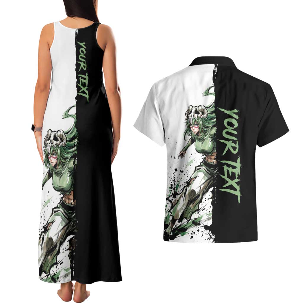 Personalized Nel Tu Couples Matching Tank Maxi Dress and Hawaiian Shirt Ink Splash Anime Brush Style