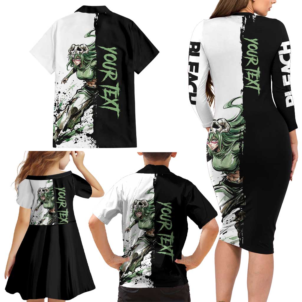 Personalized Nel Tu Family Matching Long Sleeve Bodycon Dress and Hawaiian Shirt Ink Splash Anime Brush Style
