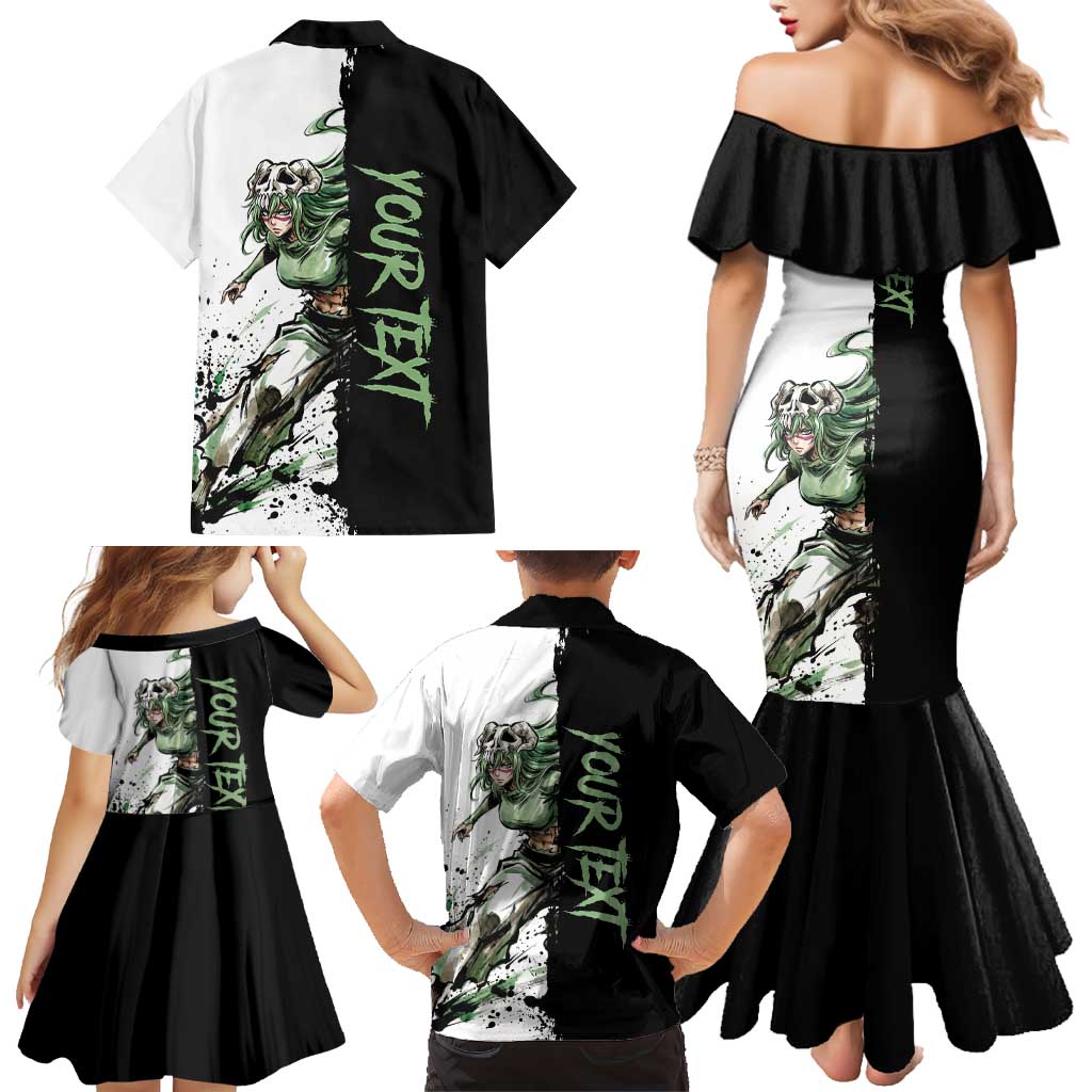 Personalized Nel Tu Family Matching Mermaid Dress and Hawaiian Shirt Ink Splash Anime Brush Style
