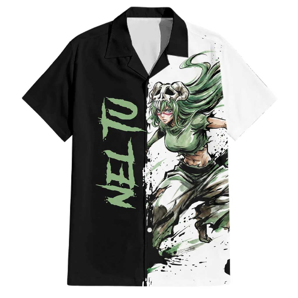 Personalized Nel Tu Family Matching Off Shoulder Short Dress and Hawaiian Shirt Ink Splash Anime Brush Style