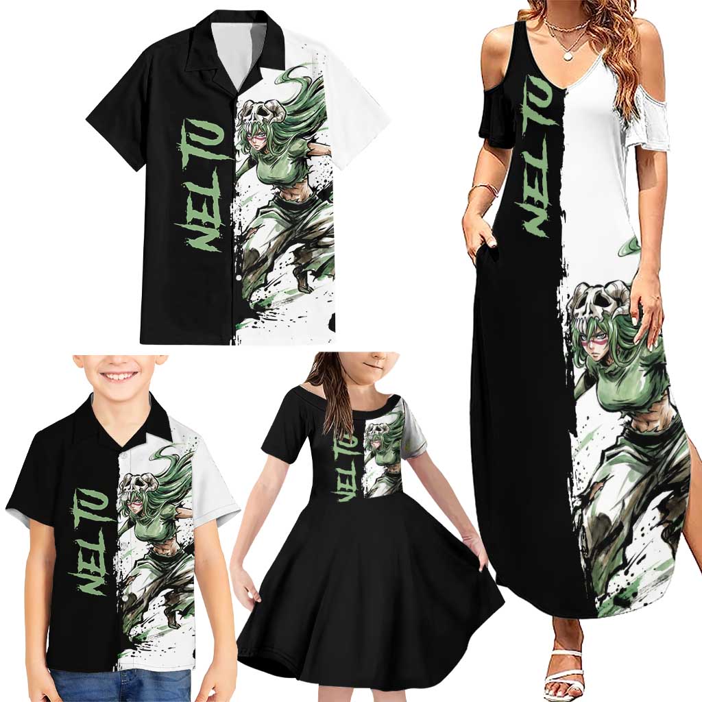 Personalized Nel Tu Family Matching Summer Maxi Dress and Hawaiian Shirt Ink Splash Anime Brush Style