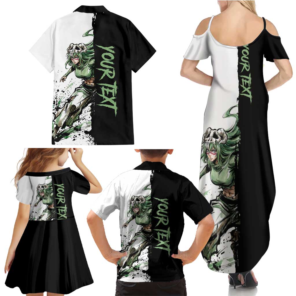 Personalized Nel Tu Family Matching Summer Maxi Dress and Hawaiian Shirt Ink Splash Anime Brush Style