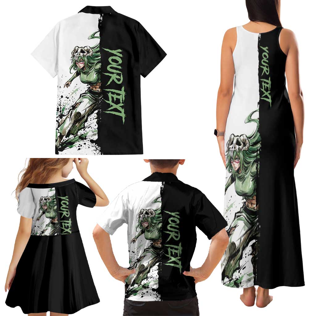 Personalized Nel Tu Family Matching Tank Maxi Dress and Hawaiian Shirt Ink Splash Anime Brush Style