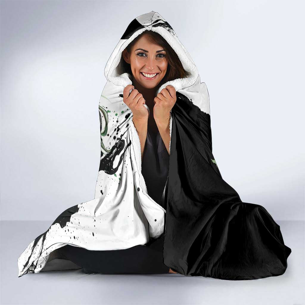 Personalized Nel Tu Hooded Blanket Ink Splash Anime Brush Style