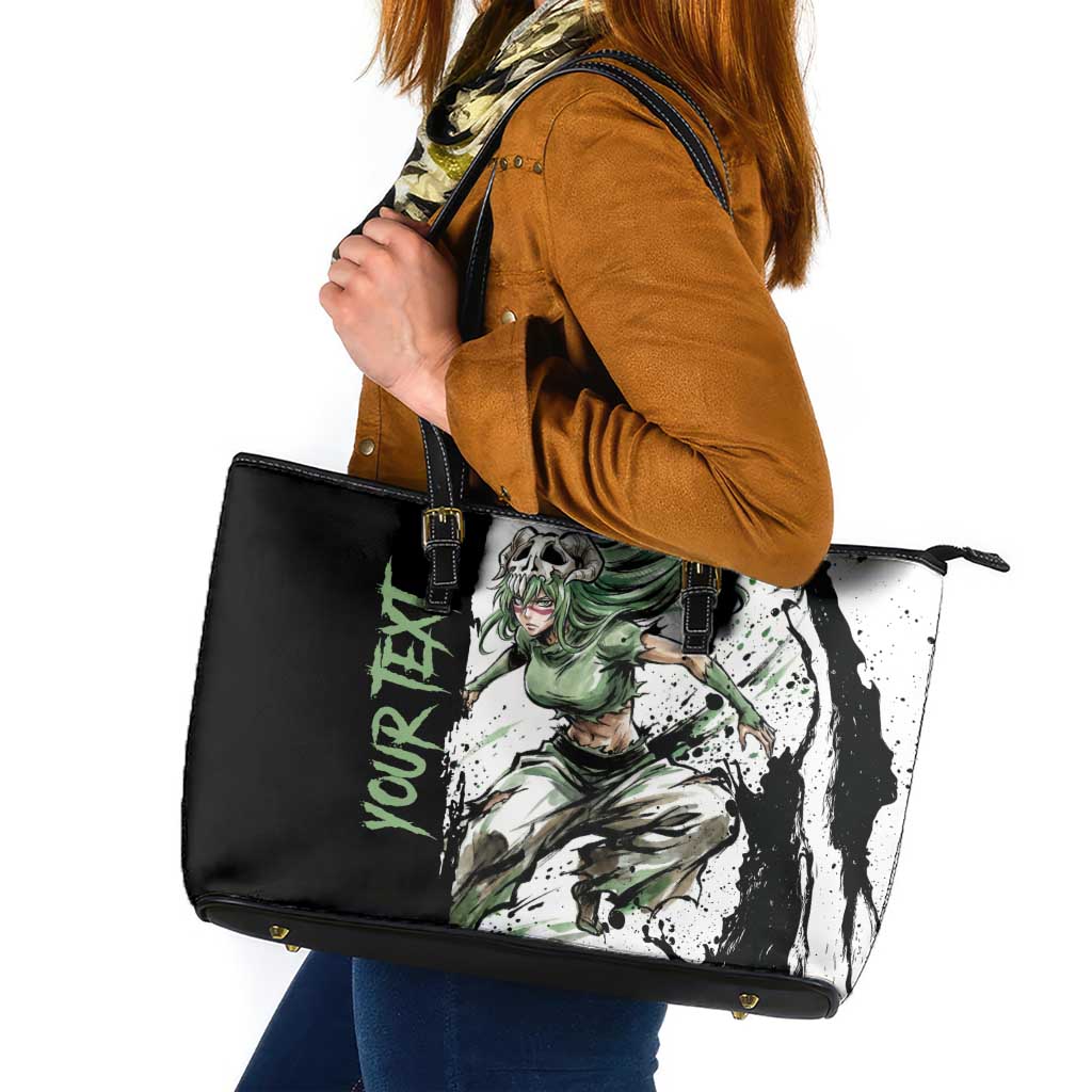 Personalized Nel Tu Leather Tote Bag Ink Splash Anime Brush Style