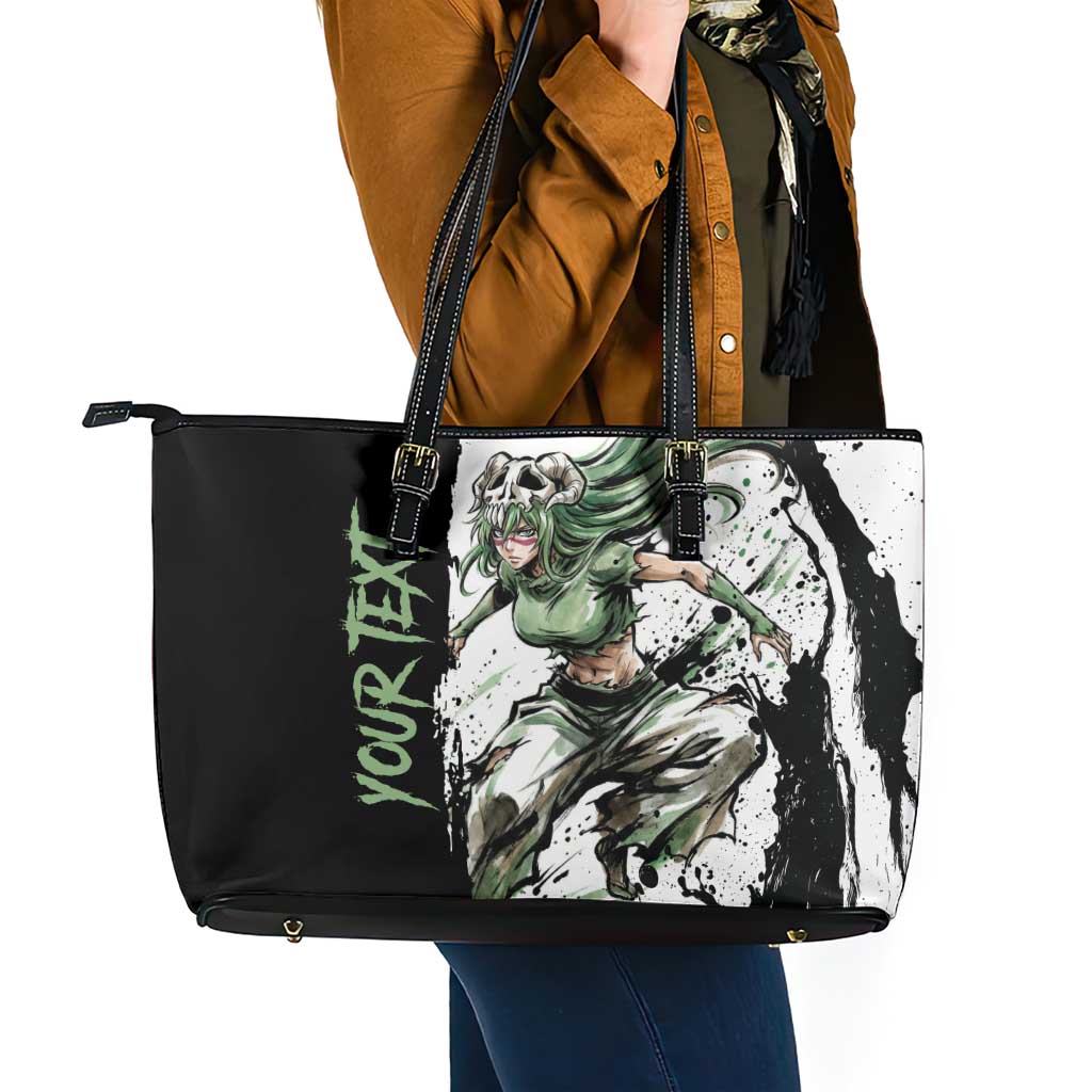 Personalized Nel Tu Leather Tote Bag Ink Splash Anime Brush Style
