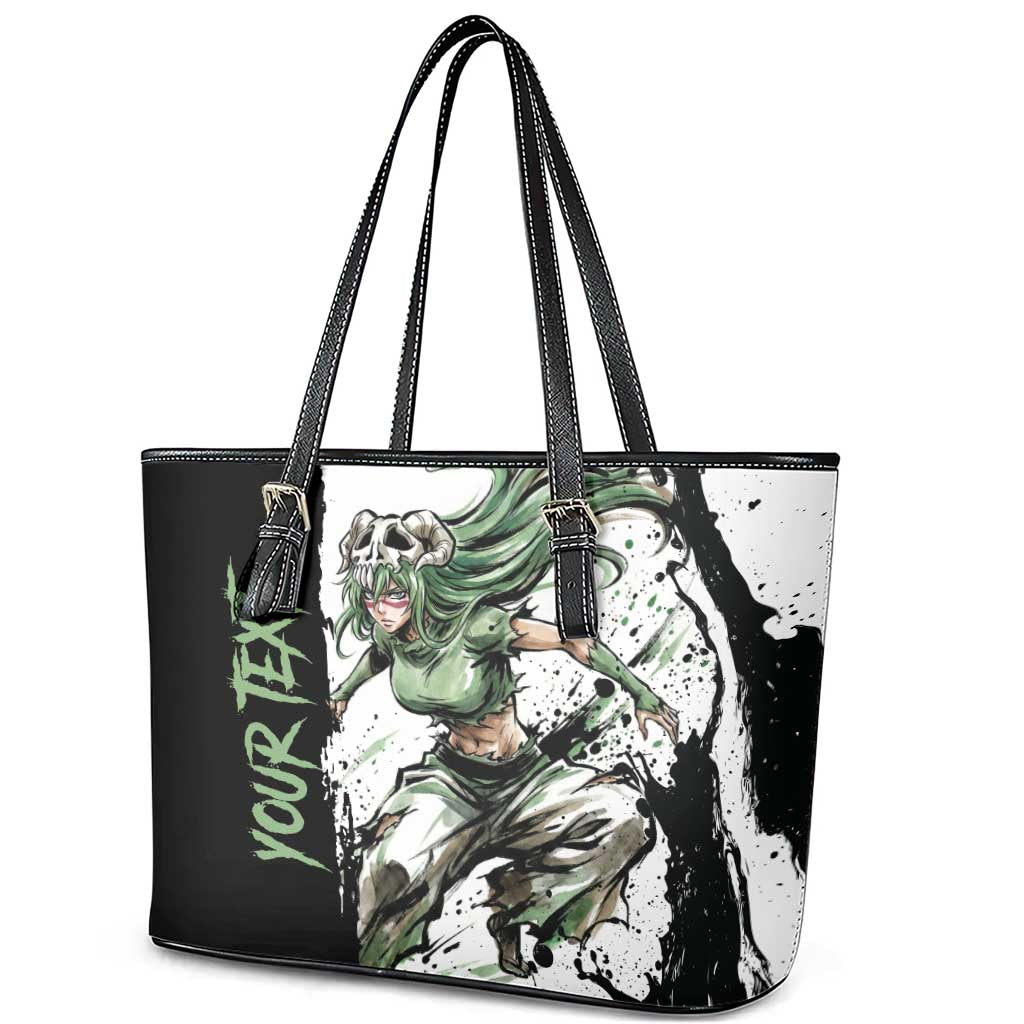 Personalized Nel Tu Leather Tote Bag Ink Splash Anime Brush Style