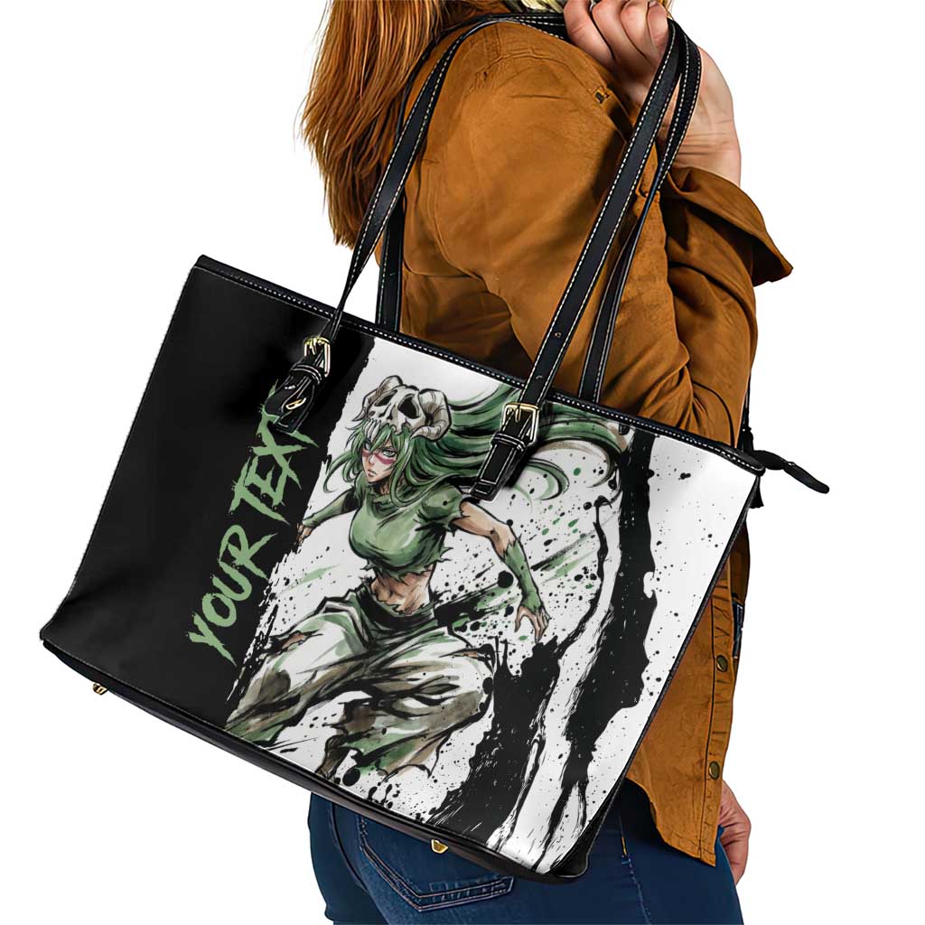 Personalized Nel Tu Leather Tote Bag Ink Splash Anime Brush Style