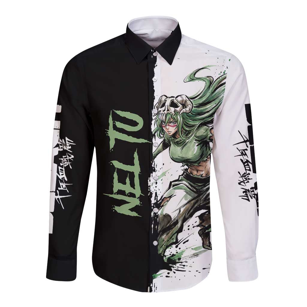 Personalized Nel Tu Long Sleeve Button Shirt Ink Splash Anime Brush Style