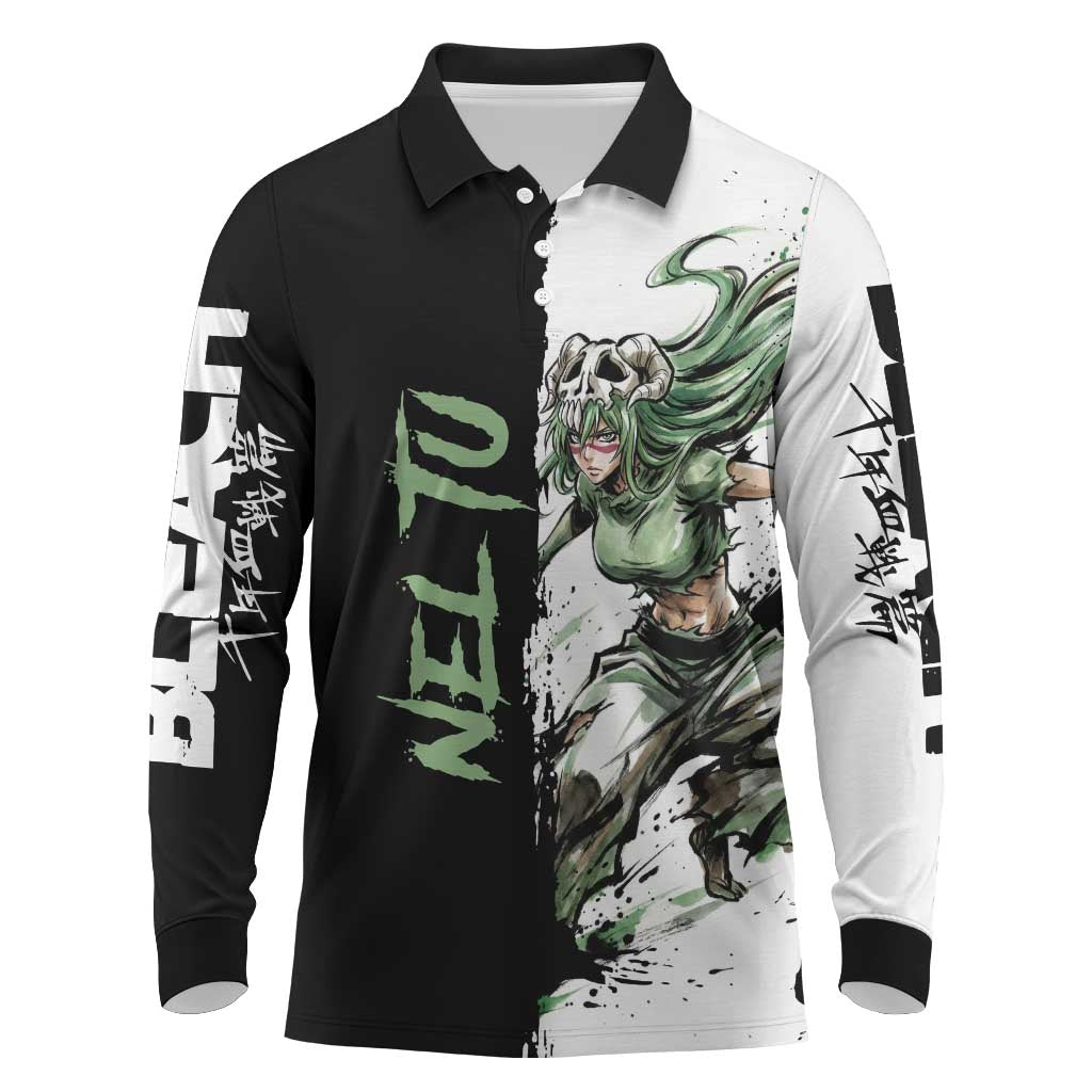 Personalized Nel Tu Long Sleeve Polo Shirt Ink Splash Anime Brush Style