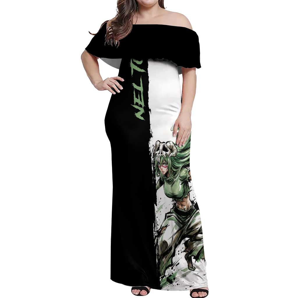 Personalized Nel Tu Off Shoulder Maxi Dress Ink Splash Anime Brush Style