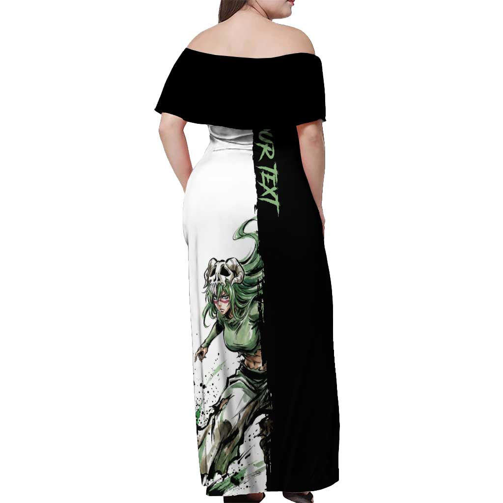 Personalized Nel Tu Off Shoulder Maxi Dress Ink Splash Anime Brush Style