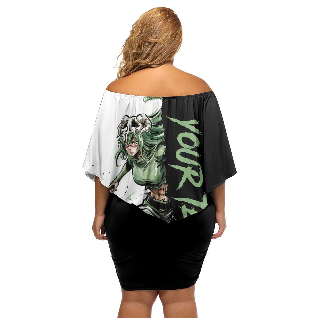 Personalized Nel Tu Off Shoulder Short Dress Ink Splash Anime Brush Style