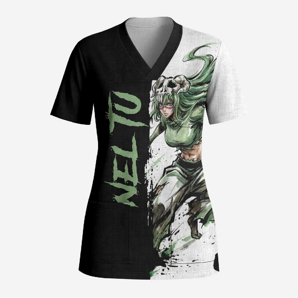 Personalized Nel Tu Scrub Top Ink Splash Anime Brush Style