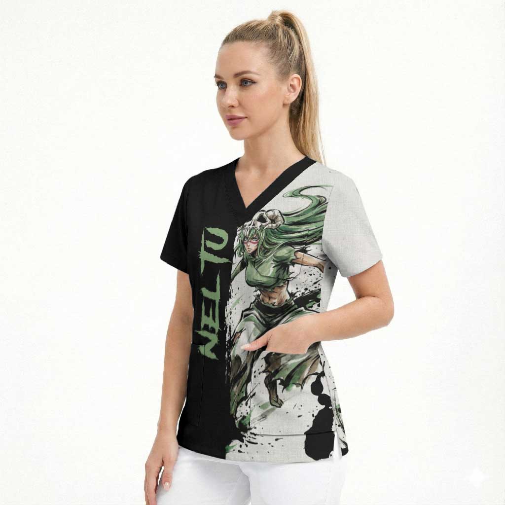 Personalized Nel Tu Scrub Top Ink Splash Anime Brush Style