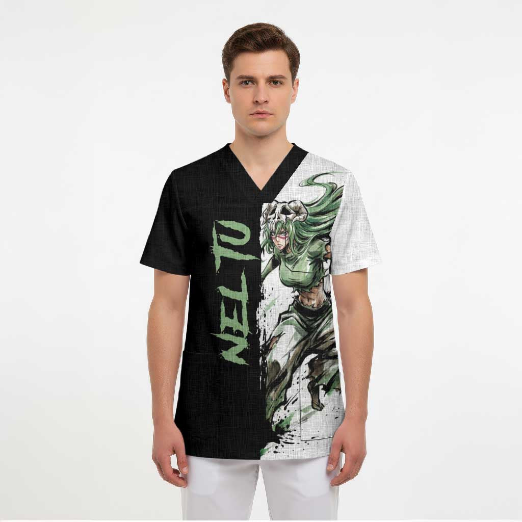 Personalized Nel Tu Scrub Top Ink Splash Anime Brush Style