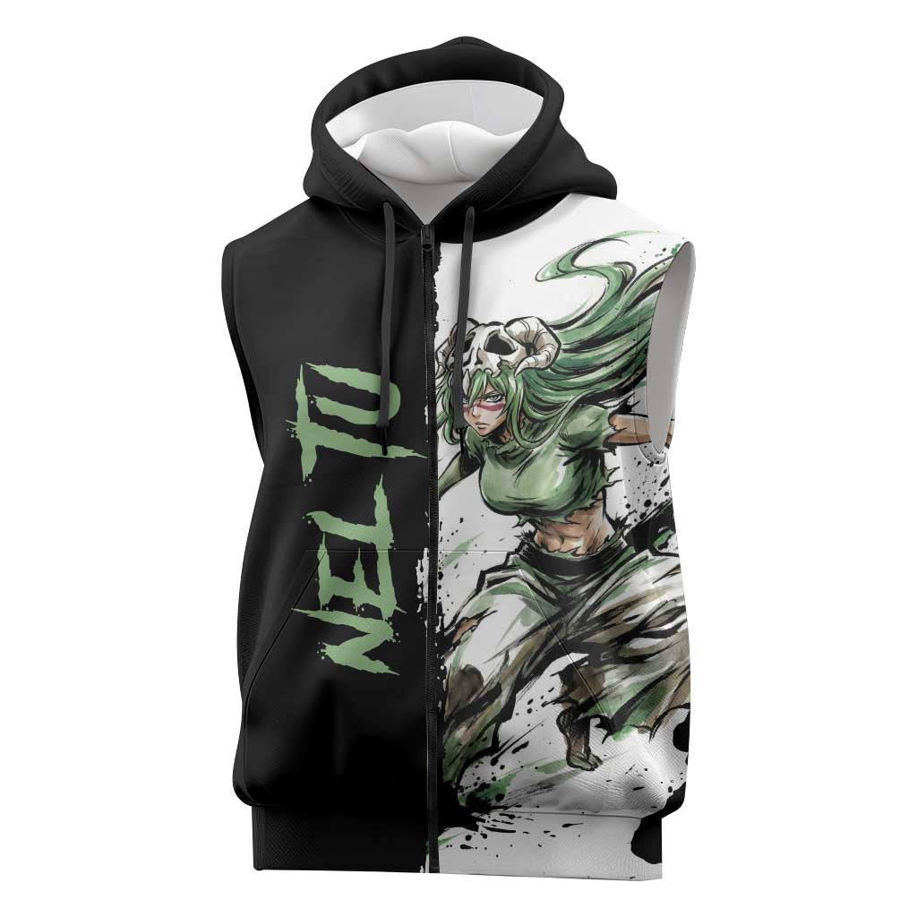 Personalized Nel Tu Sleeveless Zip Hoodie Ink Splash Anime Brush Style