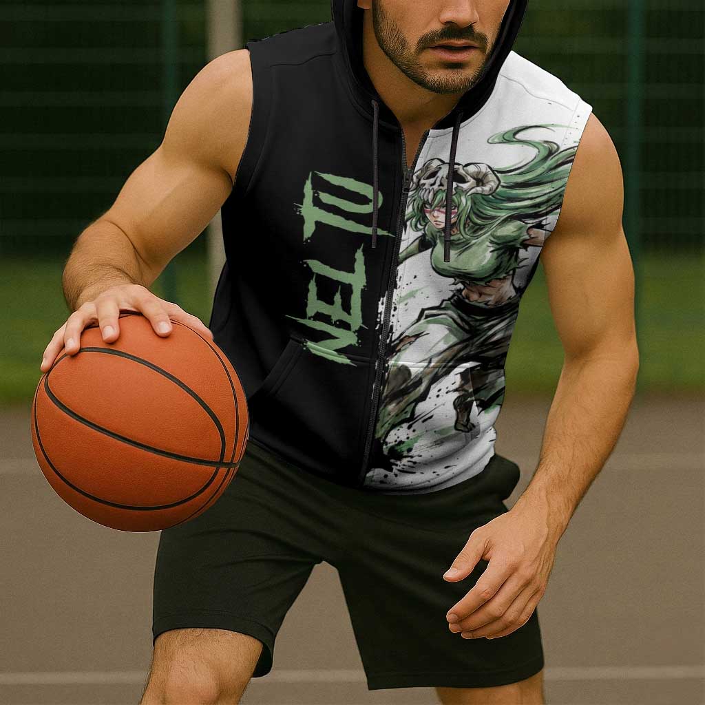 Personalized Nel Tu Sleeveless Zip Hoodie Ink Splash Anime Brush Style