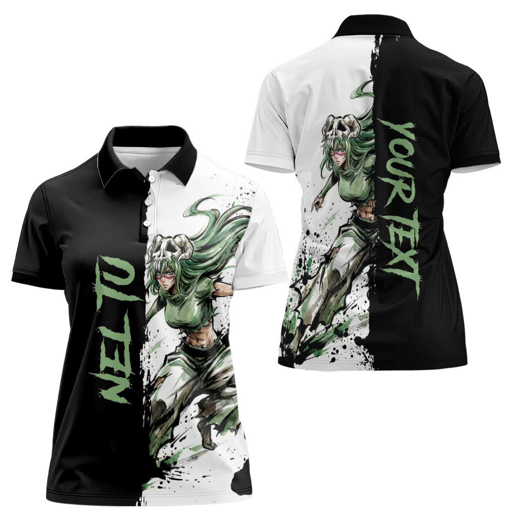 Personalized Nel Tu Women Polo Shirt Ink Splash Anime Brush Style