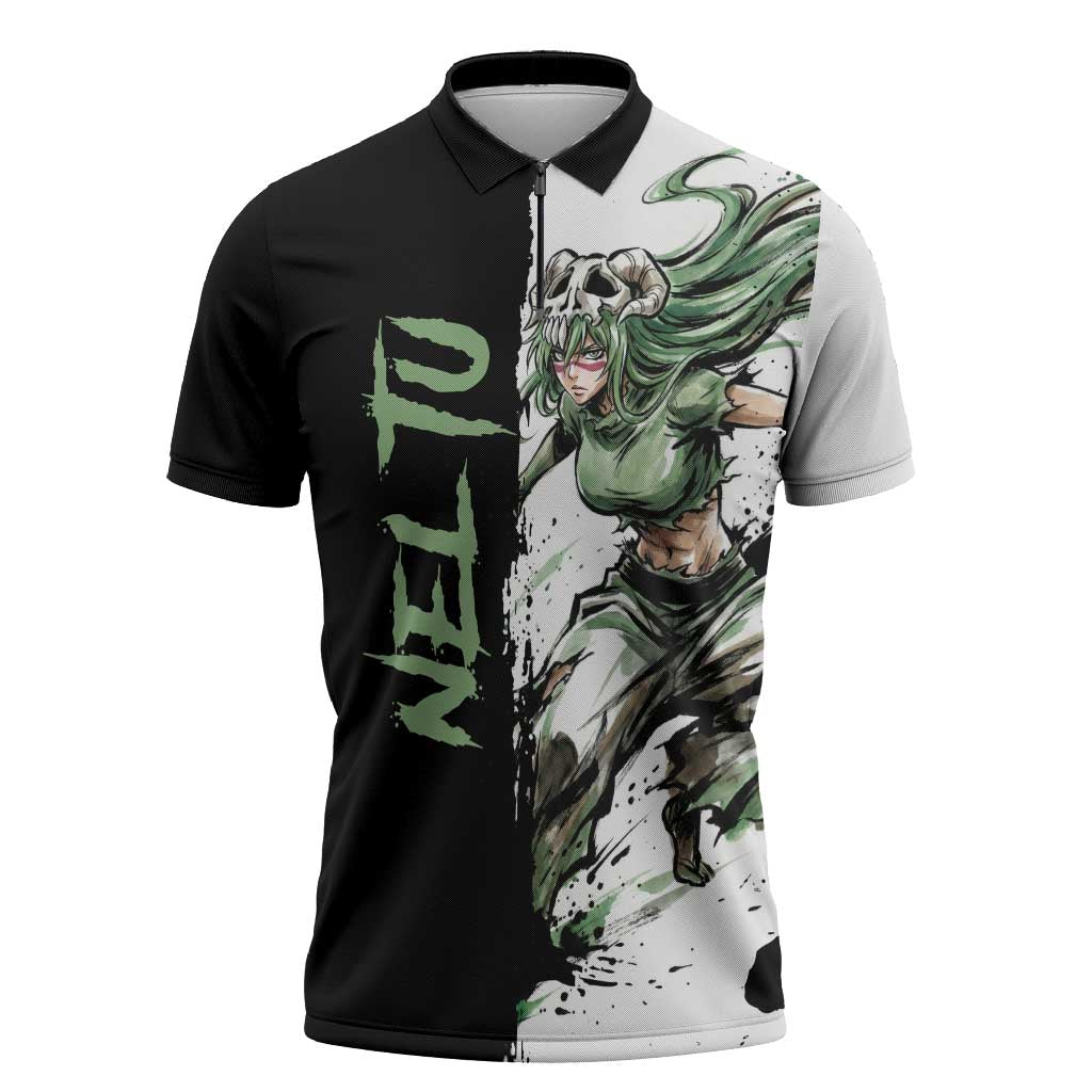 Personalized Nel Tu Zipper Polo Shirt Ink Splash Anime Brush Style