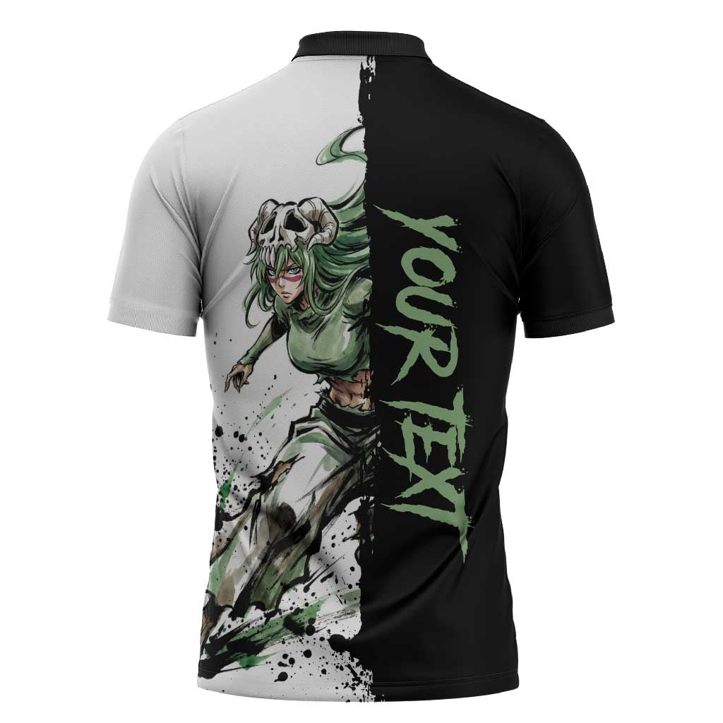 Personalized Nel Tu Zipper Polo Shirt Ink Splash Anime Brush Style