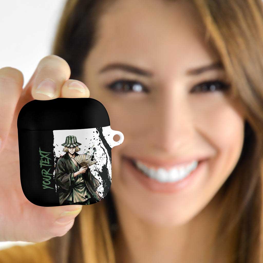 Personalized Kisuke Urahara AirPods Case Ink Splash Anime Brush Style
