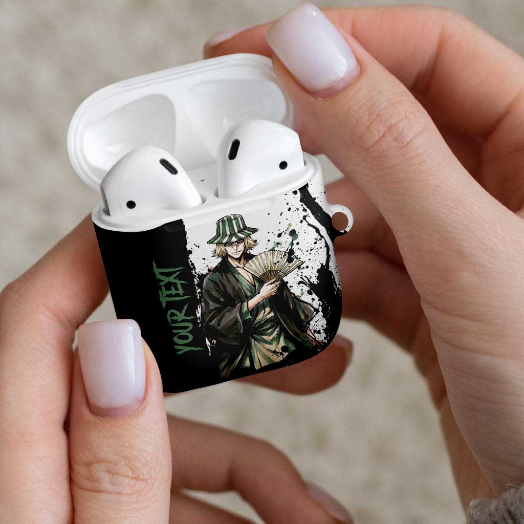 Personalized Kisuke Urahara AirPods Case Ink Splash Anime Brush Style