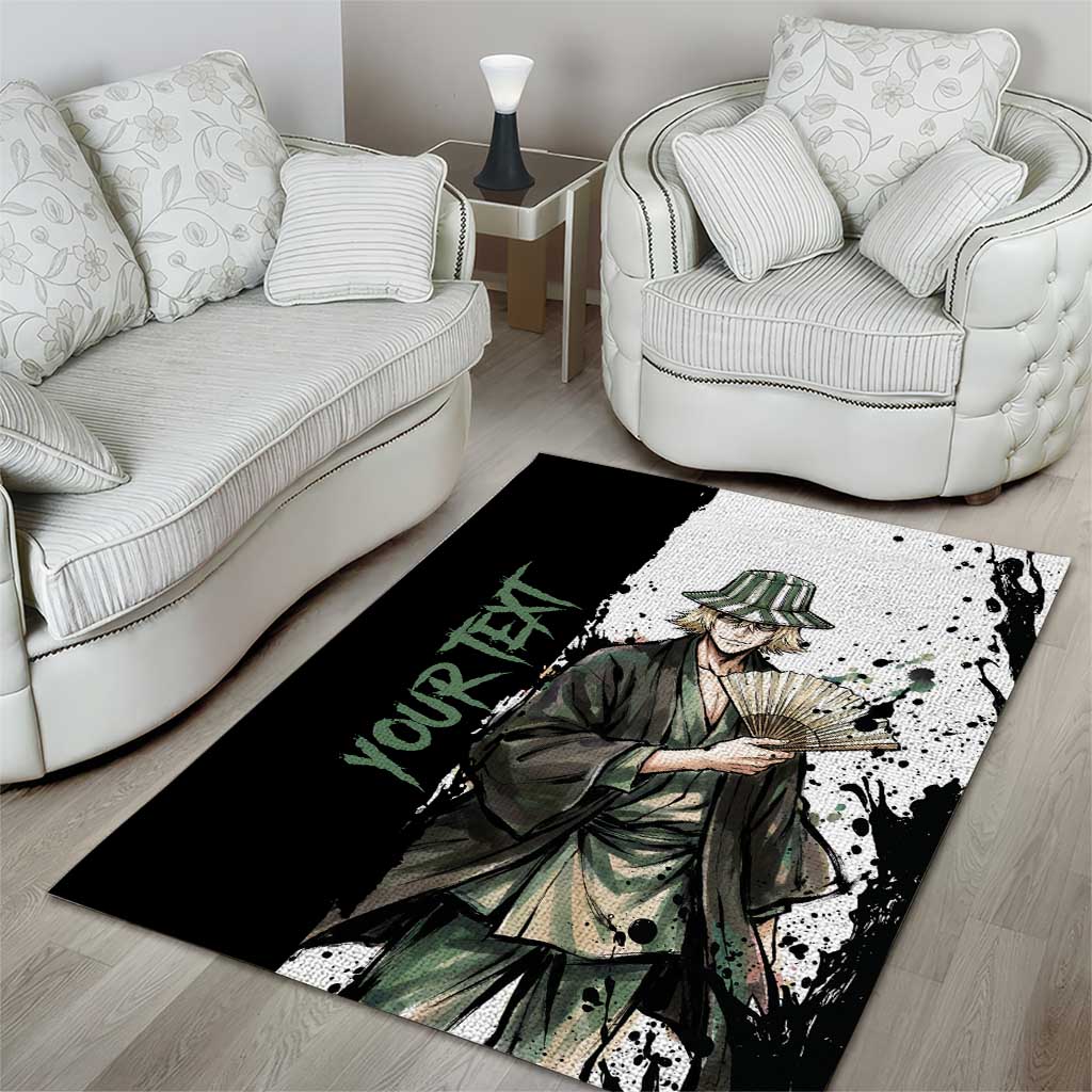 Personalized Kisuke Urahara Area Rug Ink Splash Anime Brush Style