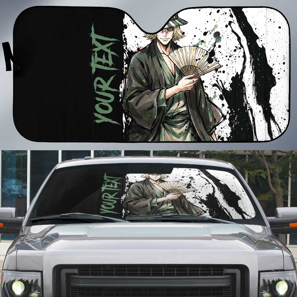 Personalized Kisuke Urahara Auto Sun Shade Ink Splash Anime Brush Style