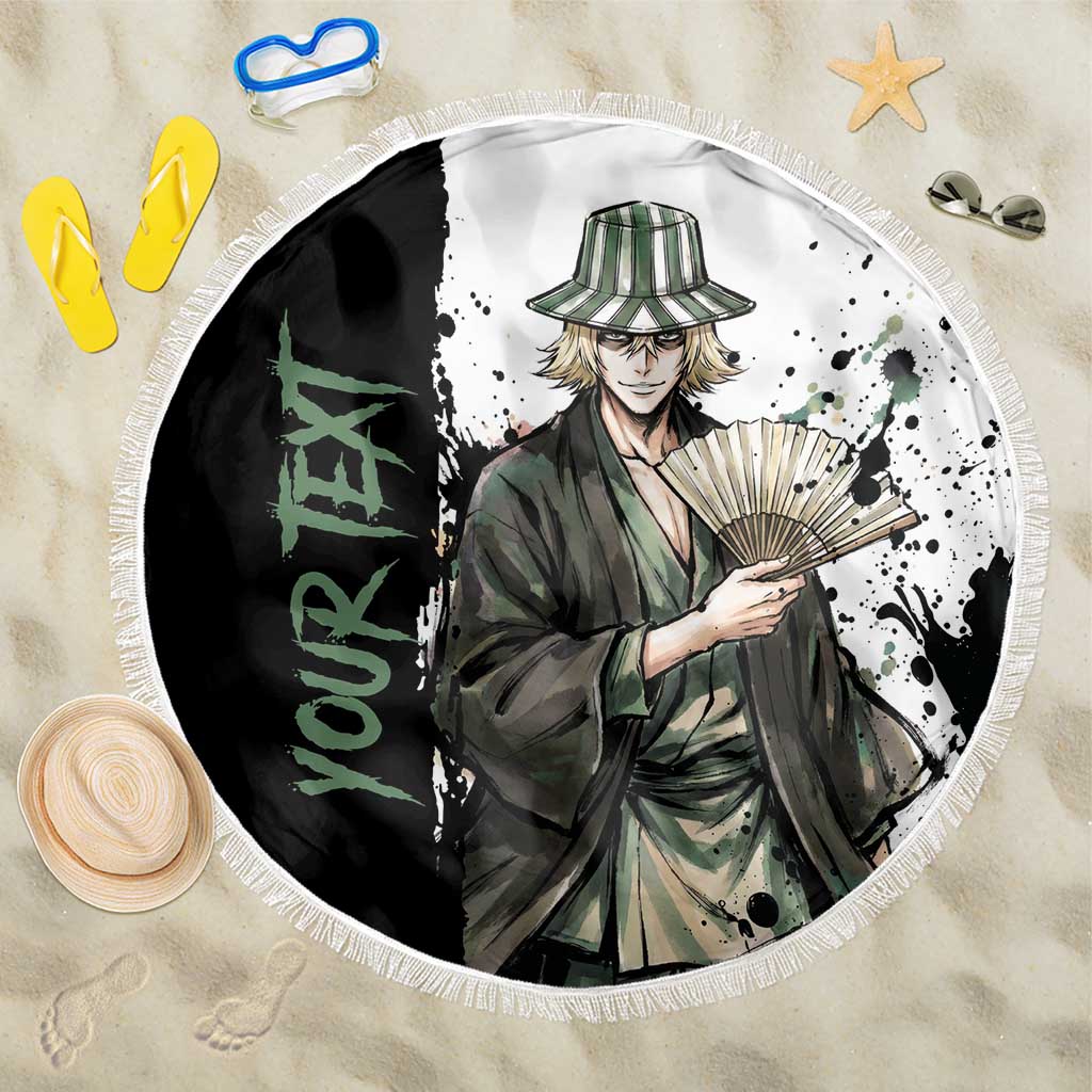 Personalized Kisuke Urahara Beach Blanket Ink Splash Anime Brush Style