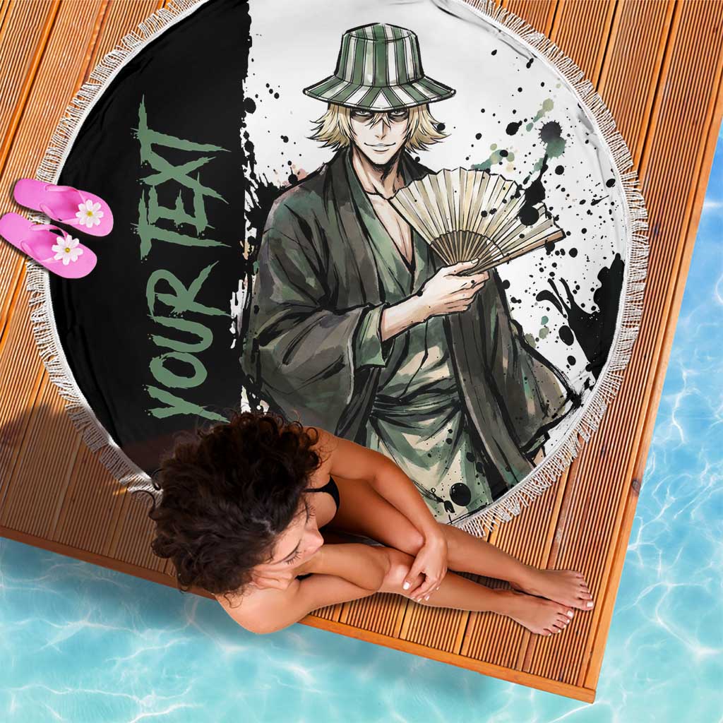 Personalized Kisuke Urahara Beach Blanket Ink Splash Anime Brush Style
