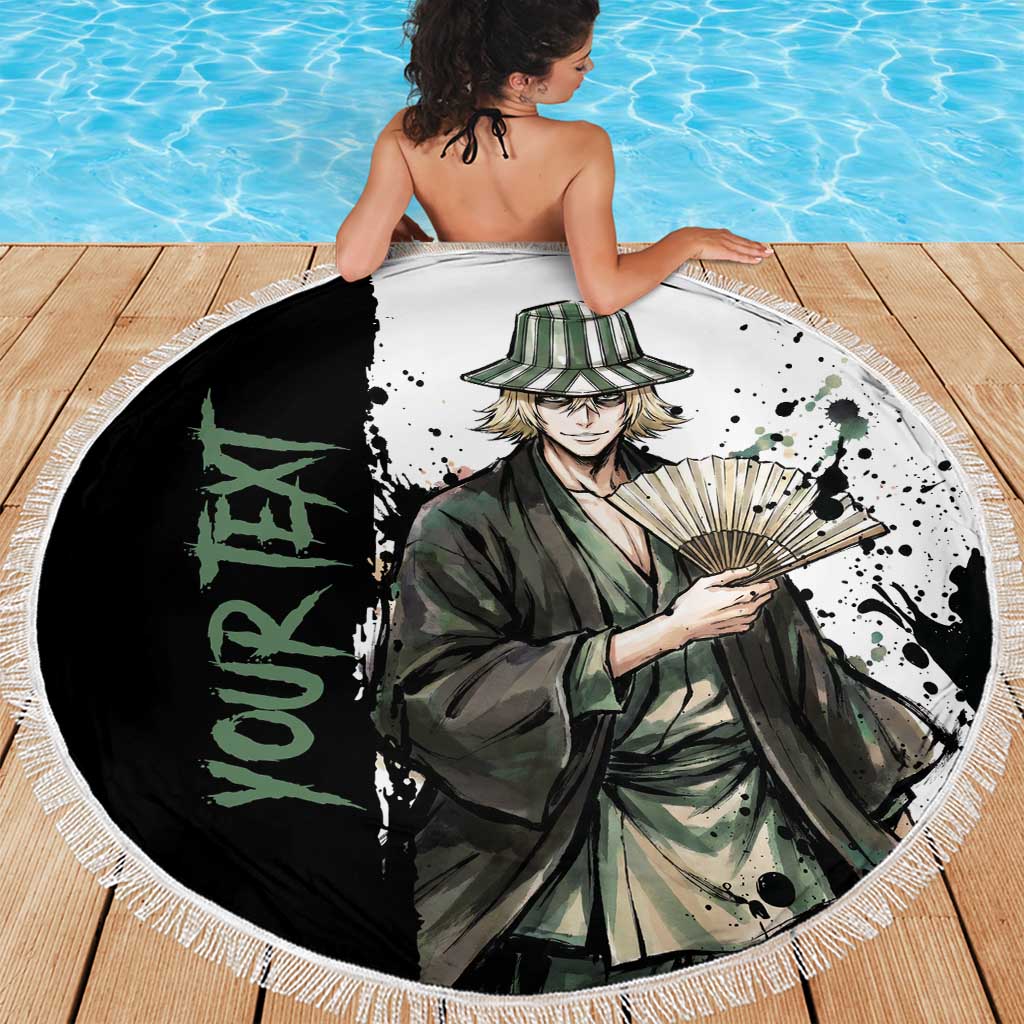 Personalized Kisuke Urahara Beach Blanket Ink Splash Anime Brush Style