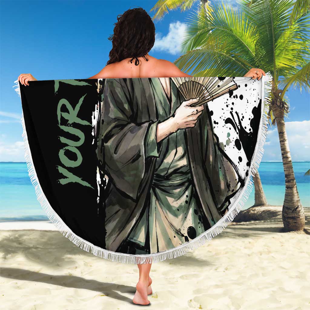 Personalized Kisuke Urahara Beach Blanket Ink Splash Anime Brush Style