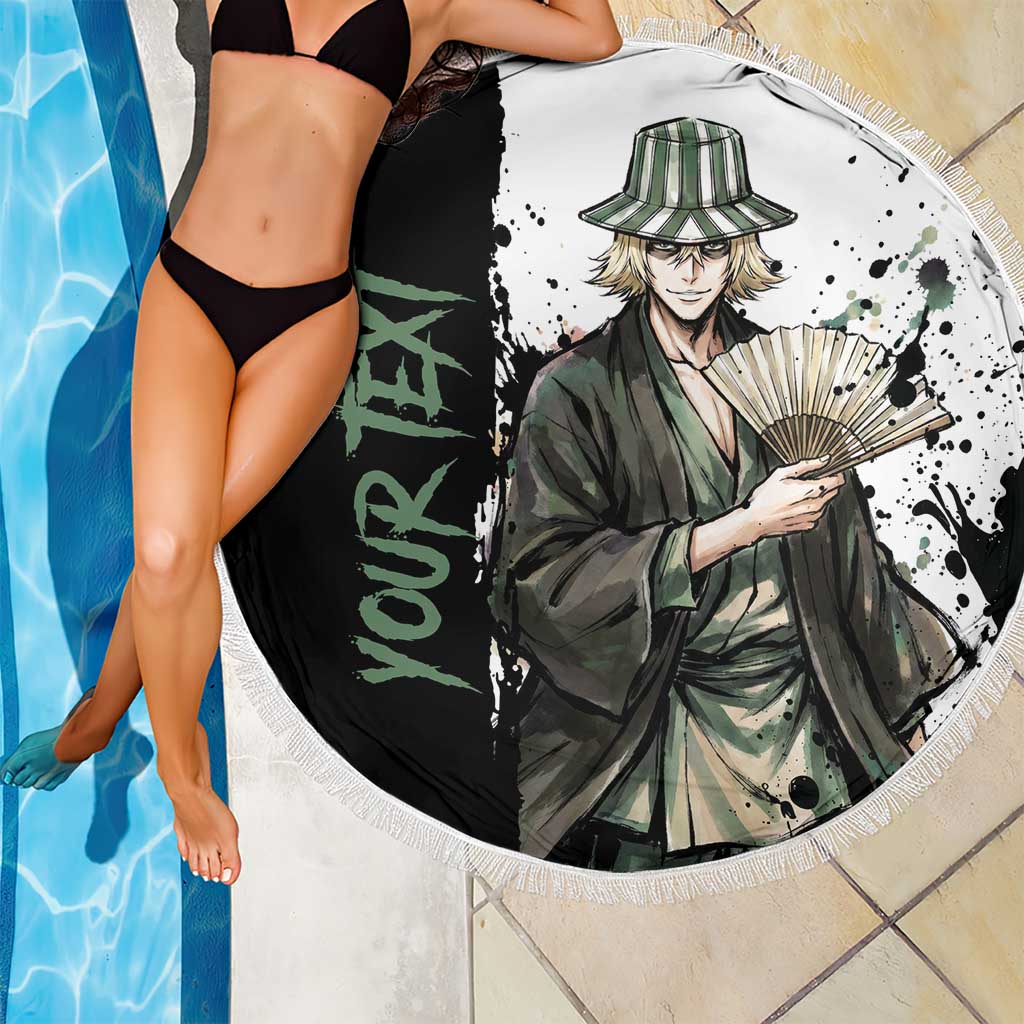 Personalized Kisuke Urahara Beach Blanket Ink Splash Anime Brush Style