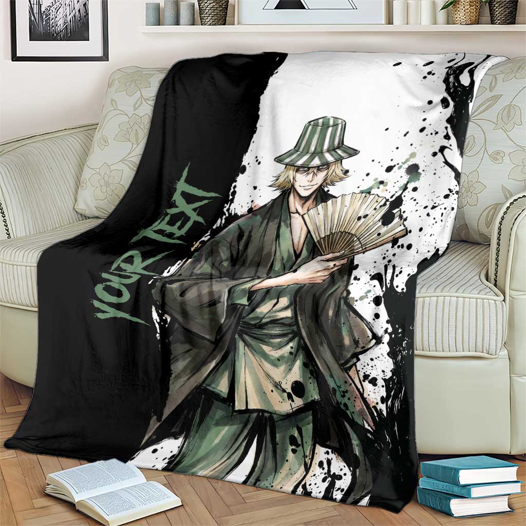 Personalized Kisuke Urahara Blanket Ink Splash Anime Brush Style
