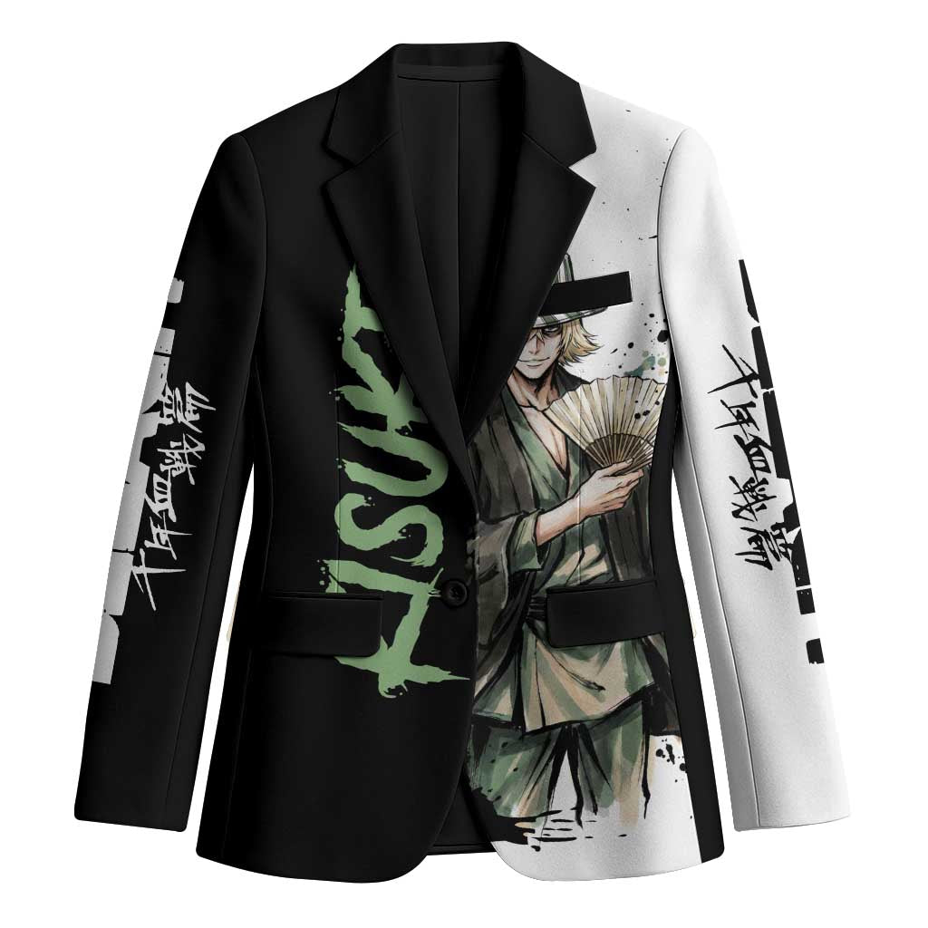 Personalized Kisuke Urahara Blazer Ink Splash Anime Brush Style