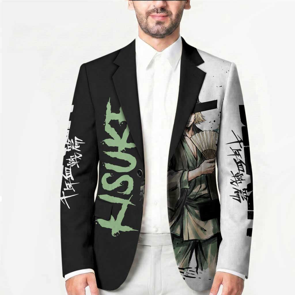 Personalized Kisuke Urahara Blazer Ink Splash Anime Brush Style