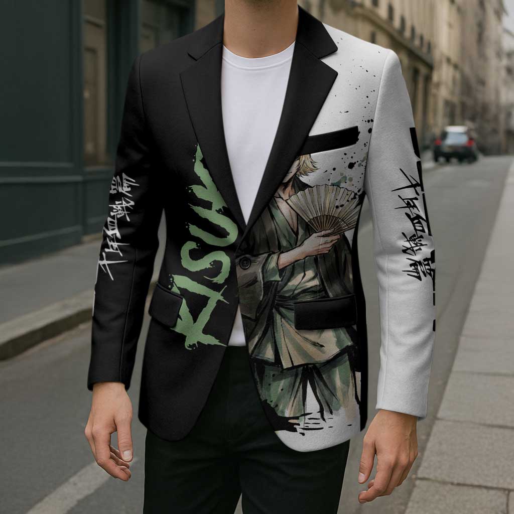 Personalized Kisuke Urahara Blazer Ink Splash Anime Brush Style