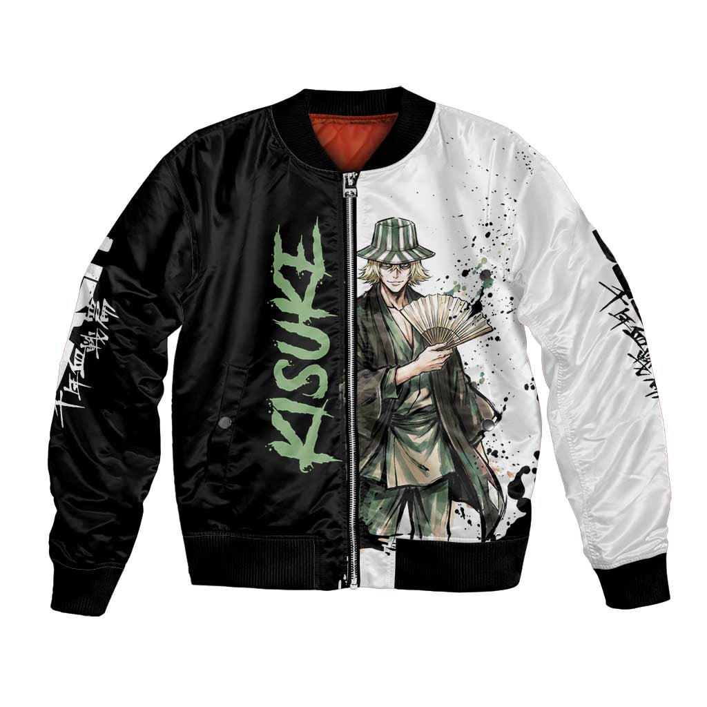 Personalized Kisuke Urahara Bomber Jacket Ink Splash Anime Brush Style