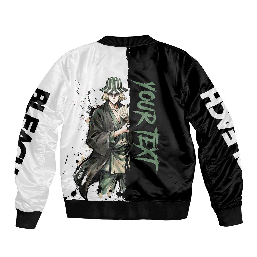 Personalized Kisuke Urahara Bomber Jacket Ink Splash Anime Brush Style